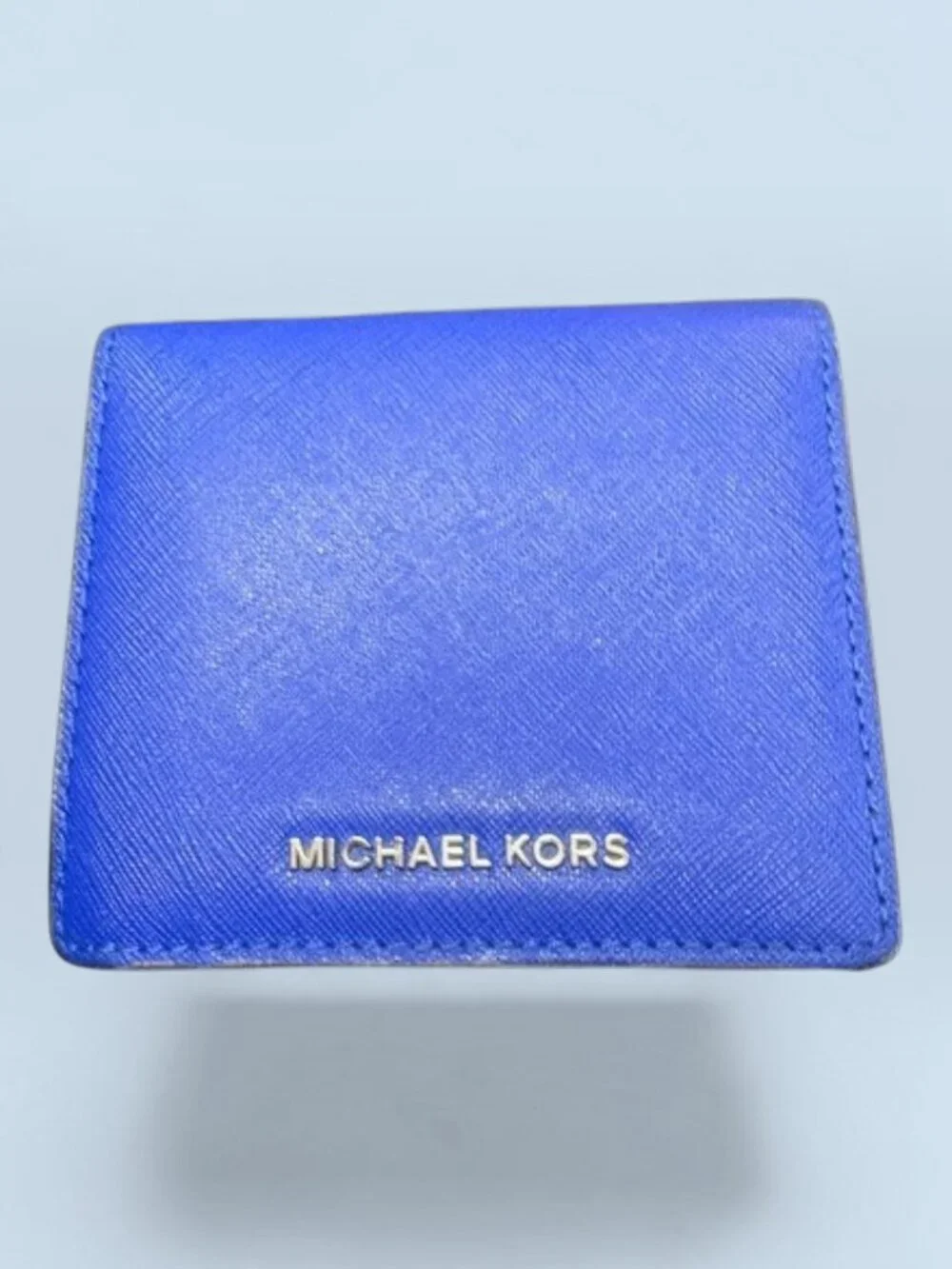 Michael Kors Blue Women's Snap Wallet with Logo, Credit Card Slots